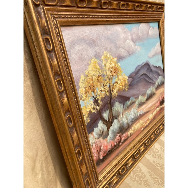 1970s 1973 Original Desert Landscape Oil Painting by Roger Kuntz, Framed For Sale - Image 5 of 13