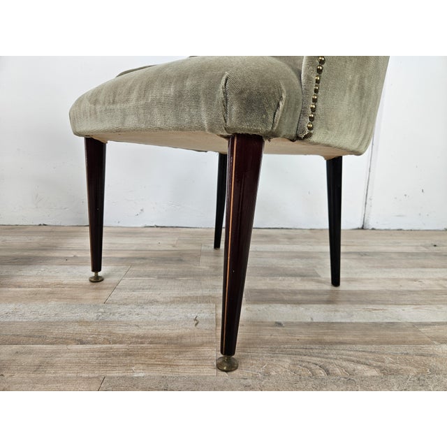 Fabric Armchairs with Wooden Legs and Adjustable Brass Feet, 1960, Set of 2 For Sale - Image 11 of 14