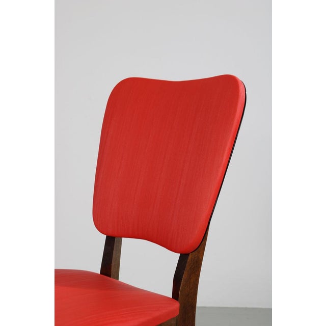 Kitchen Chair with Red Synthetic Leather Cover, 1960s For Sale - Image 17 of 18