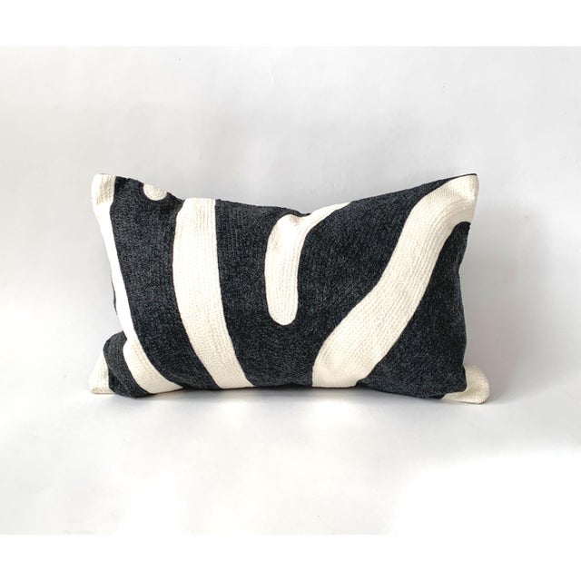 Contemporary Zebra Stripe Lumbar Pillow Chairish