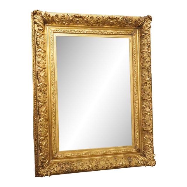 Antique French Louis XIV Style Symmetrical Giltwood Mirror, Circa 1890 For Sale