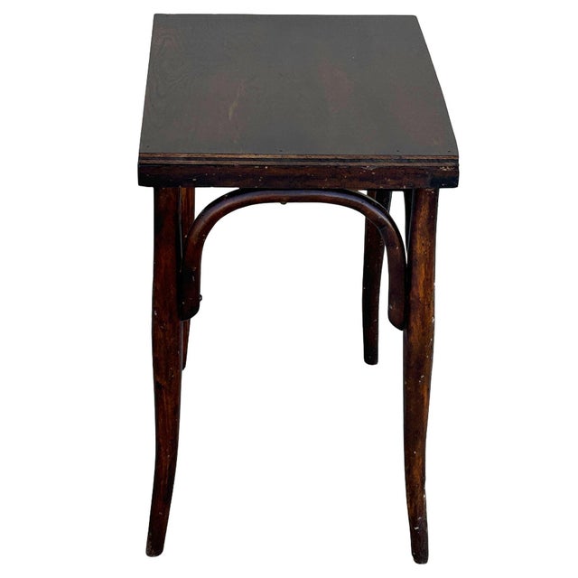 Vienna Secession Oak Bent Wood Arched Bedside Table W/ Drawer by Thonet For Sale - Image 4 of 7