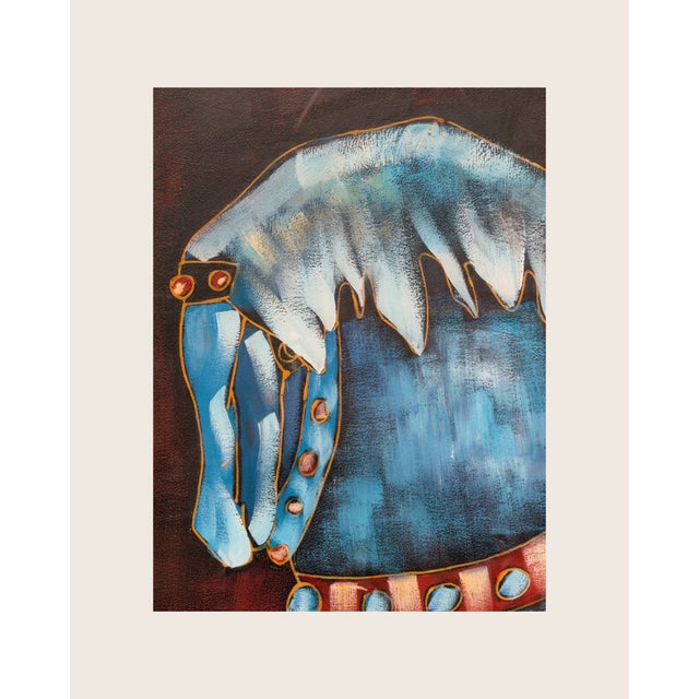 Ian Rystron, Ladies on a Jesting Horse, 1980s, Oil on Canvas and Acrylic For Sale - Image 4 of 7