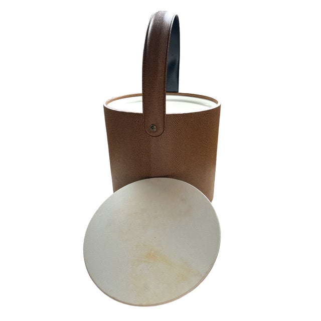 Vintage Georges Briard Faux Snakeskin Ice Bucket in the Style of Hermes For Sale - Image 10 of 10