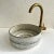 Gray Handcrafted Ceramic Pottery Round Vessel Washbasin Sink With Brass Drain For Sale - Image 4 of 10