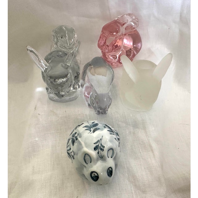 Mixed Lot of Crystal/Glass Bunny Figurines-Set of 6 For Sale - Image 9 of 10