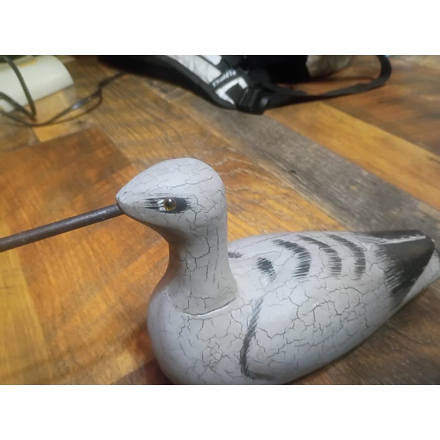 Antique-Style "Crackle Finish" Yellowlegs Shorebird Decoy For Sale - Image 4 of 7