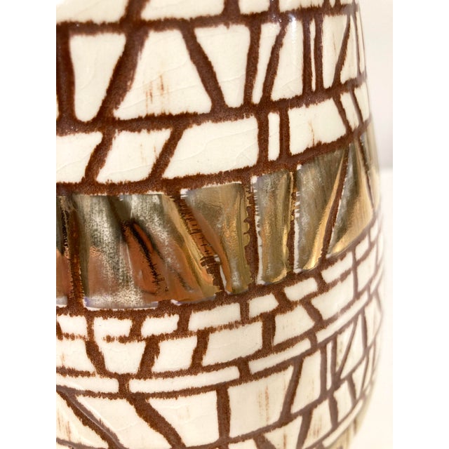 Ceramic 1960s Mid-Century Modern Geometric Mosaic Gilt Ceramic Table Lamp For Sale - Image 7 of 10