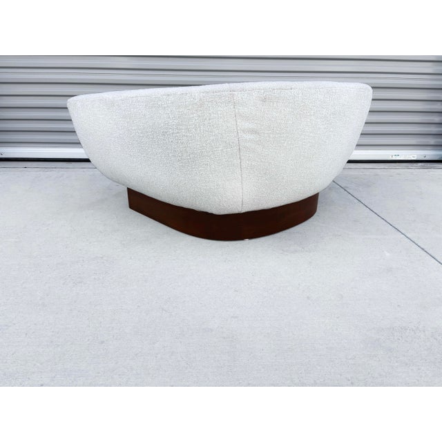 1970s Mid Century Walnut Barrel Chair, Refinished For Sale - Image 11 of 12