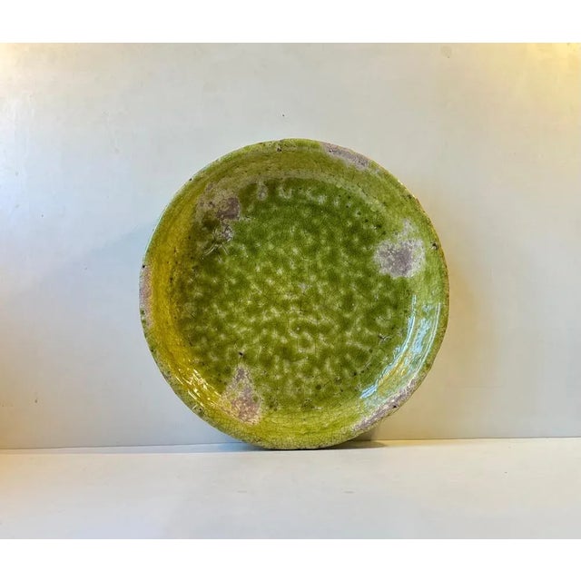 Large Green Stoneware Centerpiece in Raku Crackle Glaze For Sale - Image 14 of 14