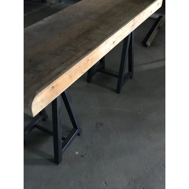 Antique Industrial Hungarian Butcher's Block Worktable For Sale - Image 6 of 8