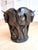An exceptional vintage cast bronze vase sculpture featuring five beautifully modeled horses arranged in a circular...