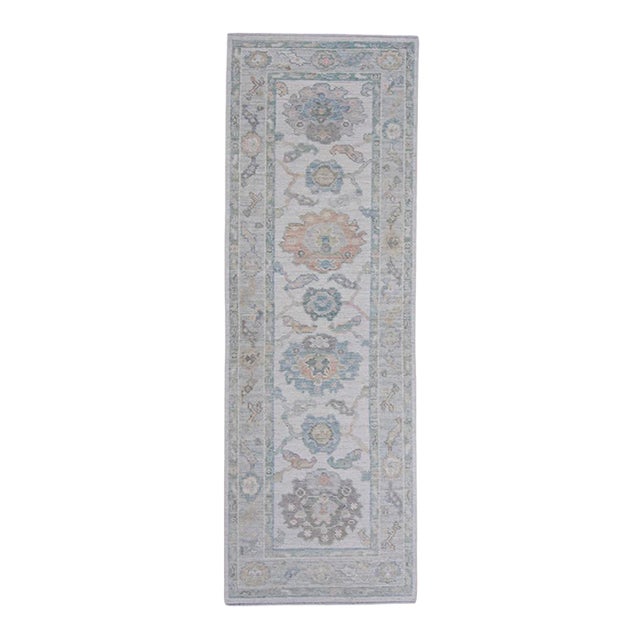Turkish Oushak Runner Rug 2'9" x 8'1" For Sale