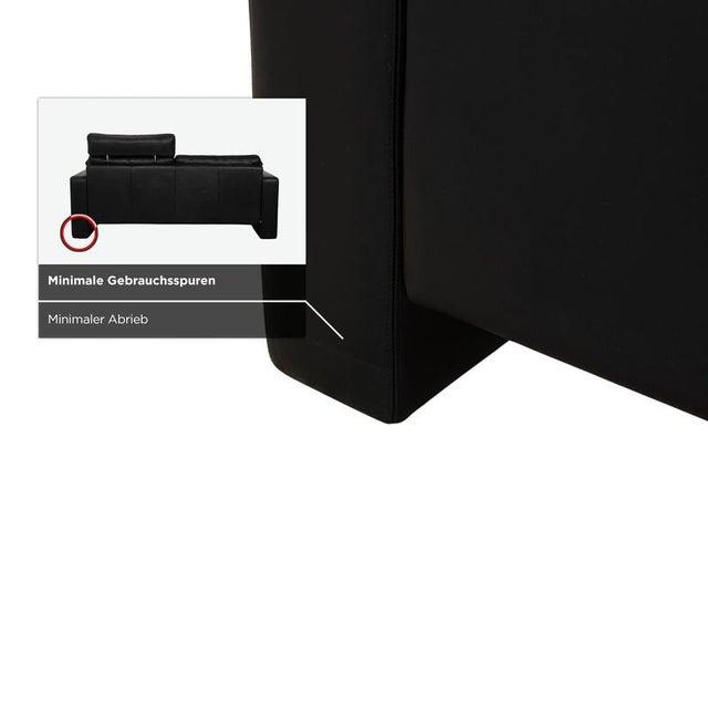 Two-Seater Sofa in Black Leather with Headrest from Cor For Sale - Image 11 of 17