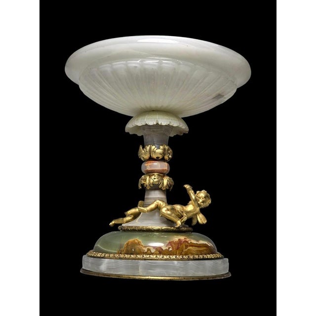 Stone Gilded Bronze Agate and Algerian Onyx Centerpiece attributed to Eugène Cornu, 1890s For Sale - Image 7 of 18