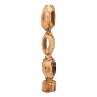 Still Stand Abstract Wood Sculpture by Logniture For Sale