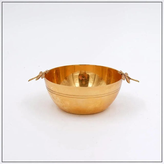 Vintage Golden Metal Bowl For Sale - Image 4 of 10