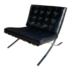 Charlton Chair Company Quality Made Barcelona Leather Chair Chrome