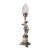 1950s Spanish Empire Silver-Plated Cast Brass Cupid Cherub Lamp With Scavo Flame Shade For Sale