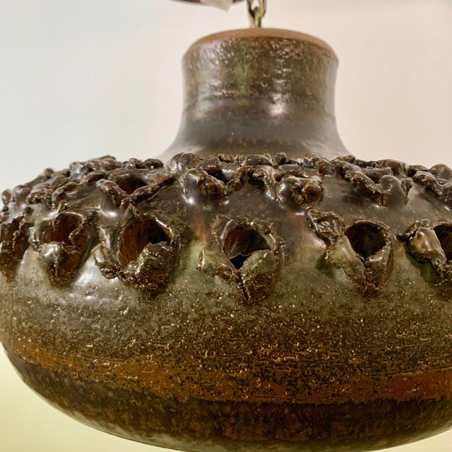 Mid-Century Modern 1970s Stoneware Light Fixture by Aksel Larsen for Axella (Denmark) For Sale - Image 3 of 11