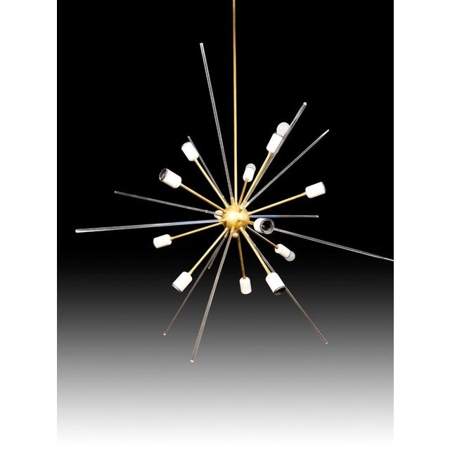 Brass and Methacrylate Ceiling Light, 1980s For Sale - Image 13 of 14