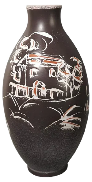 Ceramic Vase by Fridgart Glatzle for Karlsruher Majolika, 1950s