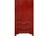 1990s Oriental Slim Red Lacquer Moon Face Narrow Tall Storage Cabinet For Sale - Image 5 of 9