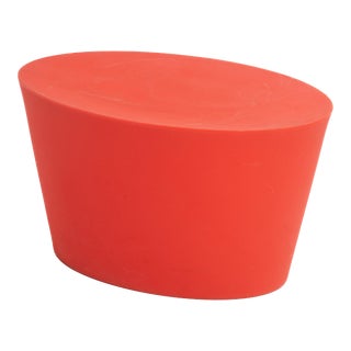 Large Red Plastic Stone Stool Coffee Table Maya Lin Knoll 1990s For Sale