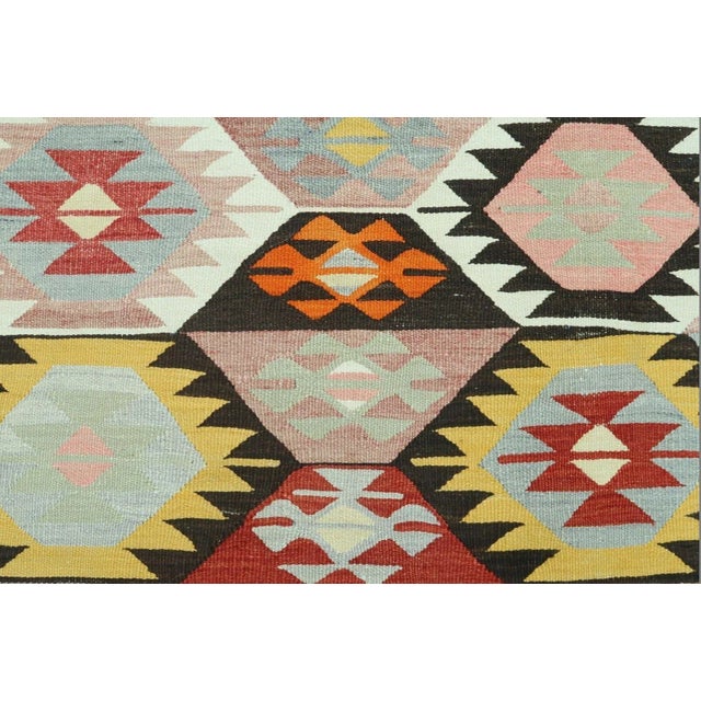 Pink Oversized Vintage Turkish Kilim Rug - 75" X 139" For Sale - Image 8 of 11