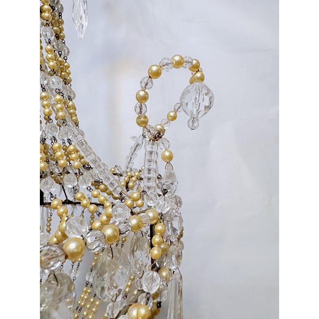 Traditional 1960s Empire Style Beaded Chandelier For Sale - Image 3 of 7