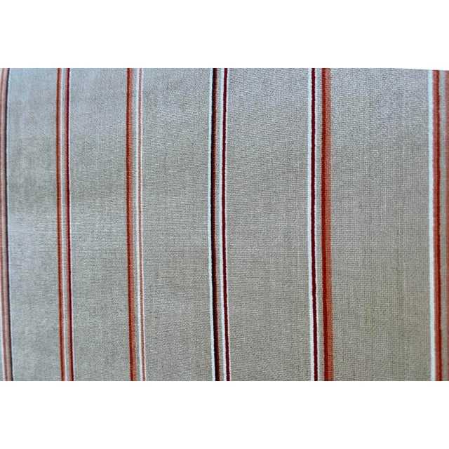 Modern 5 Yards of Duralee Fabrics Greenwich Striped Silk Velvet - Spice For Sale - Image 3 of 4
