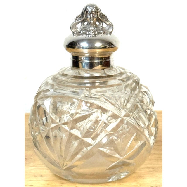 English Silverplated Figural Nymph & Cut Glass Perfume Bottle, Circa 1905 For Sale - Image 10 of 18