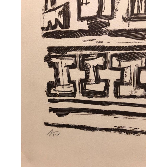 Modern Marius Sznajderman, Large Venezuelan Jewish Modernist Lithograph Menorah Judaica For Sale - Image 3 of 4