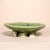 Bottle Green Late 20th Century Signed Wabi Sabi Studio Pottery Sculptural Green Abstract Pattern Textured Pedestal Bowl For Sale - Image 8 of 16