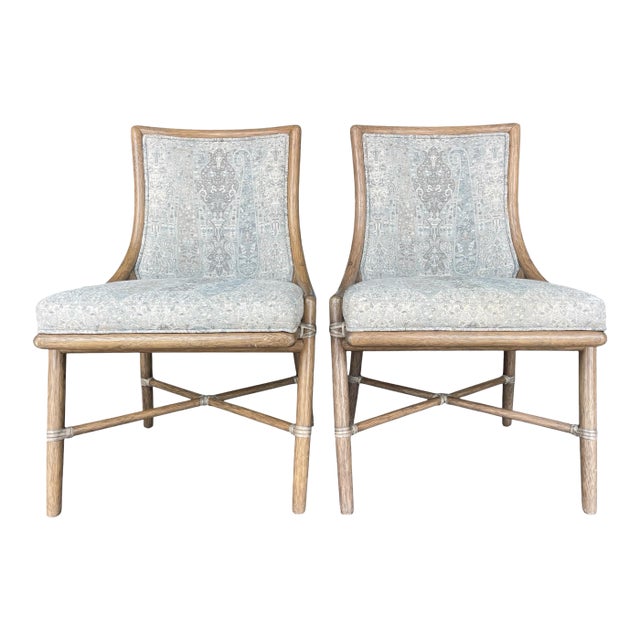 Vintage McGuire Passage Side Chairs – Pair – Cane Back Rattan Frames For Sale