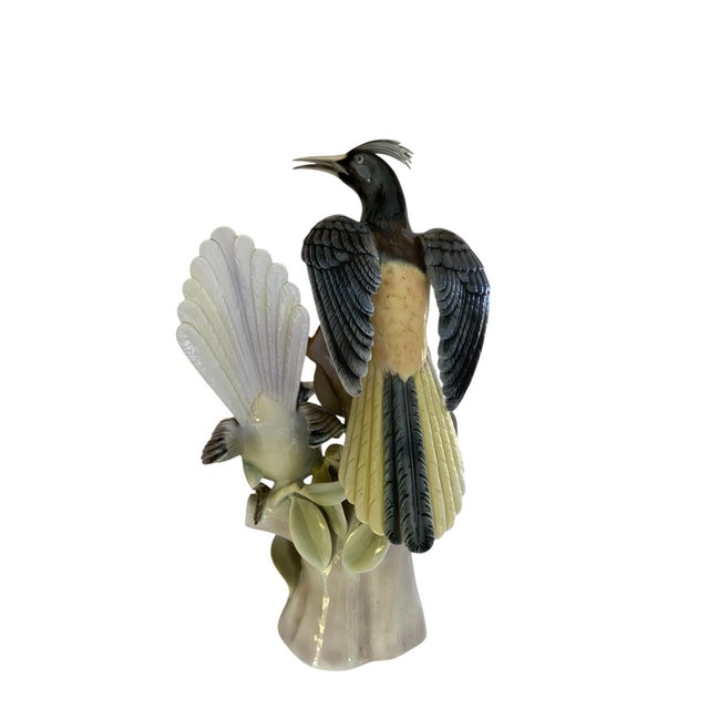 Vintage Rare Vista Alegre Large 17" Porcelain Sculpture "Pica-Laranjas" Orange Peckers Figurine Portugal 1968-1971 For Sale - Image 4 of 7