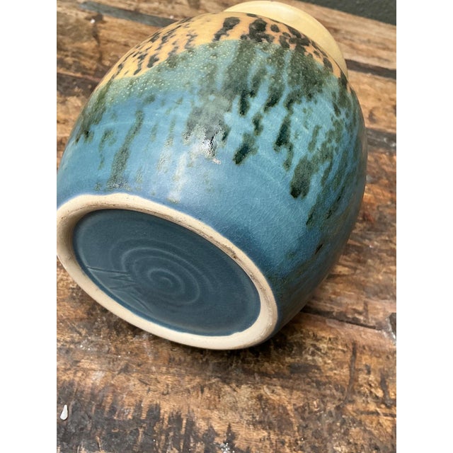 Vintage Studio Pottery Glazed Ceramic Vase For Sale - Image 11 of 16