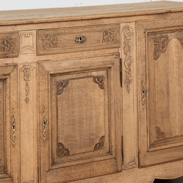 19th Century French Bleached Oak Sideboard Buffet For Sale - Image 12 of 14