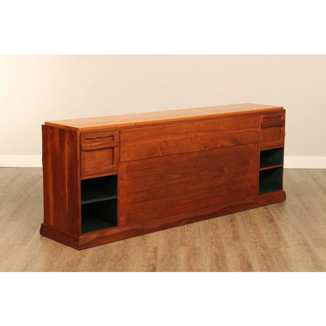 1960s Robert Whitley Custom Studio Walnut Double-Side Bookcase Cabinet For Sale - Image 9 of 13