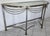 Vintage Hollywood Regency Demilune Chrome & Brass Console Table For Sale - Image 4 of 6
