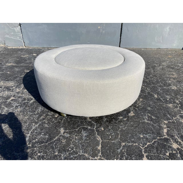 Original Edward Wormley Ottoman for Dunbar. Foam and fabric are new, springs are original. Expertly reupholstered....