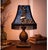 Regal Sapphire Zebra Velvet Lamp Shade With Black Trim & Rayon Fringe For Sale - Image 9 of 9