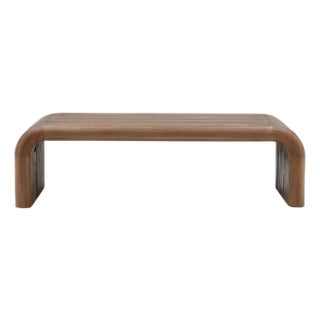Organic Modern Rounded Waterfall Wood Coffee Table For Sale