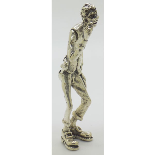 Vintage Italian Handmade Genuine Silver Handyman Carpenter Figurine From Tuscany For Sale - Image 6 of 16