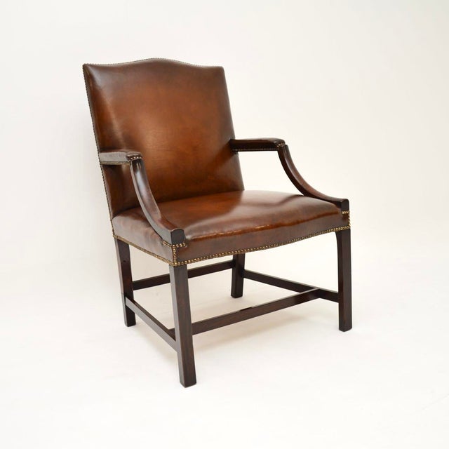 Georgian Leather Gainsborough Armchair, 1790s For Sale - Image 11 of 11