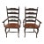 Vintage French Country Farmhouse Ladderback Arm Chairs, Set of 2 For Sale