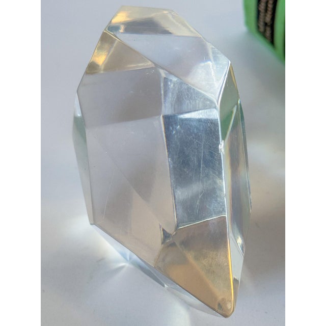 Transparent Vintage Modern Sculptural Abstract Acrylic Lucite Gemstone Paperweight Object Art, Large For Sale - Image 8 of 16