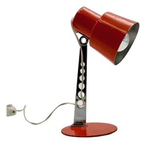 Vintage Italian Targetti Sankey Orange Desk Lamp, 1970s