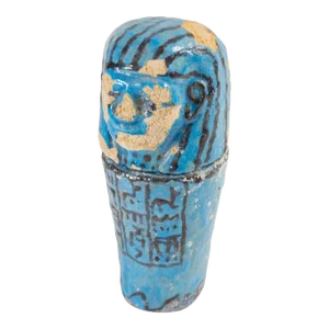 20th Century Egyptian Revival Blue Glazed Faience Canopic Jar