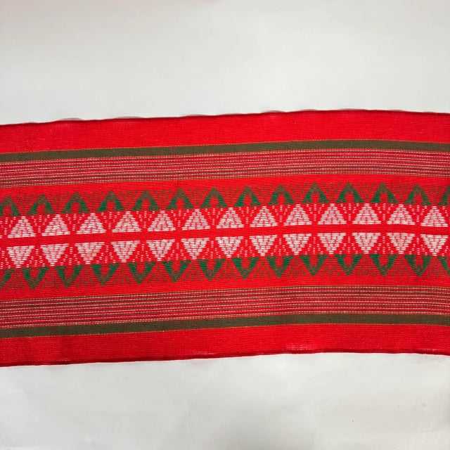 Mid-Century Modern Scandinavian Style Christmas / Holiday Colored Table Runner 86 Inches For Sale - Image 3 of 8